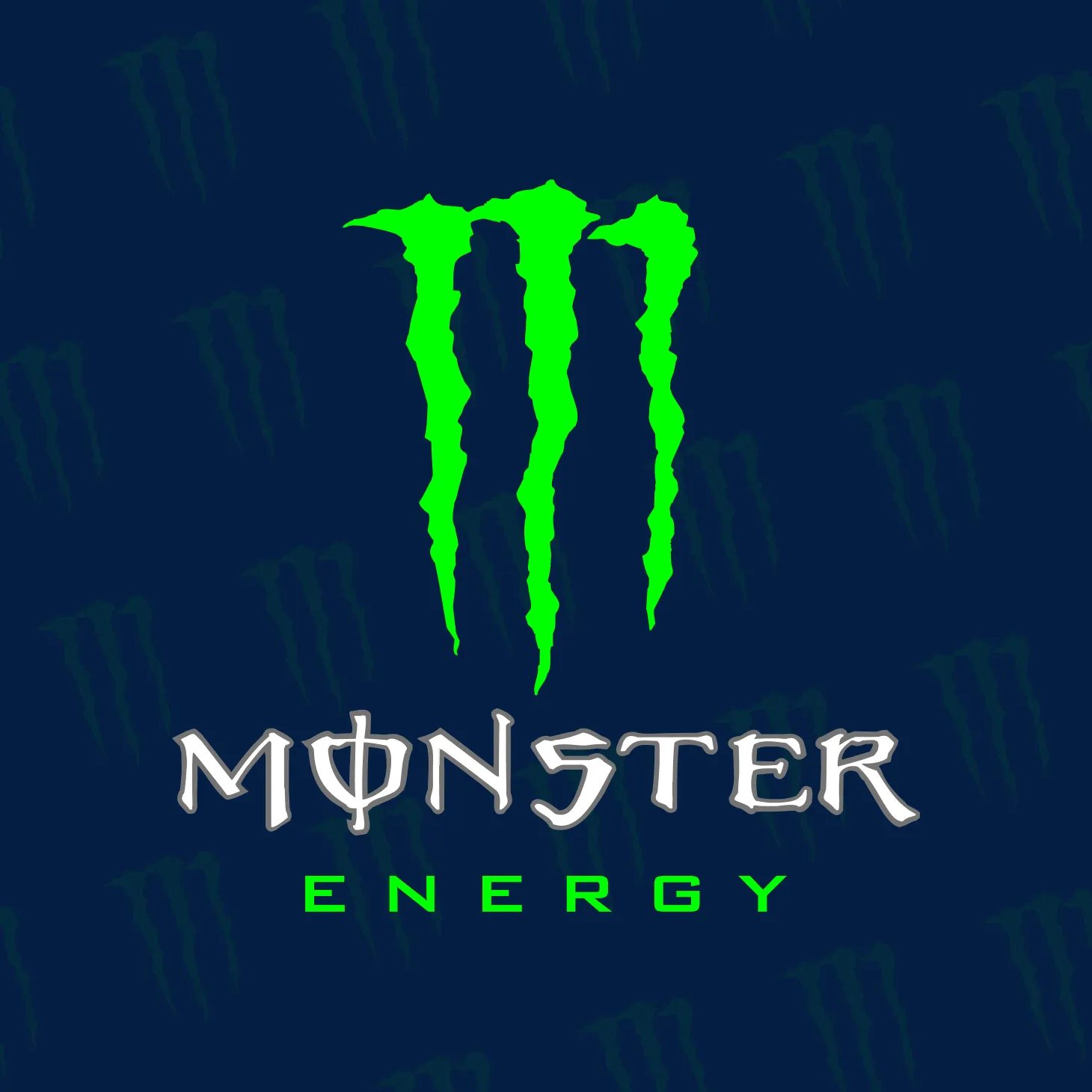 Monster Energy sponsor logo on a navy blue background, as integrated into the Isle of Man TT Races website iomttraces.com by DotPerformance